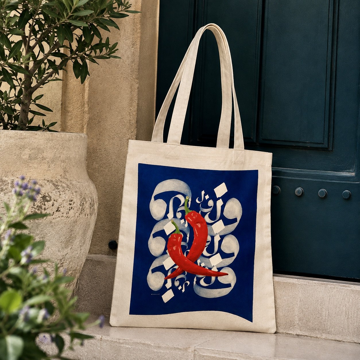 Tote bag illustré de piments